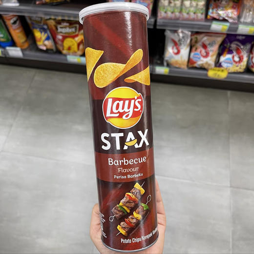 马来西亚进口办公室零食大桶装乐事Lays原味烧烤芝士味薯片135g 商品图2