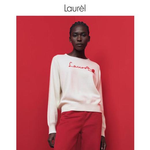 Laurel劳芮撞色针织衫 绵羊毛山羊绒混纺毛衣LWL341M01100 商品图8