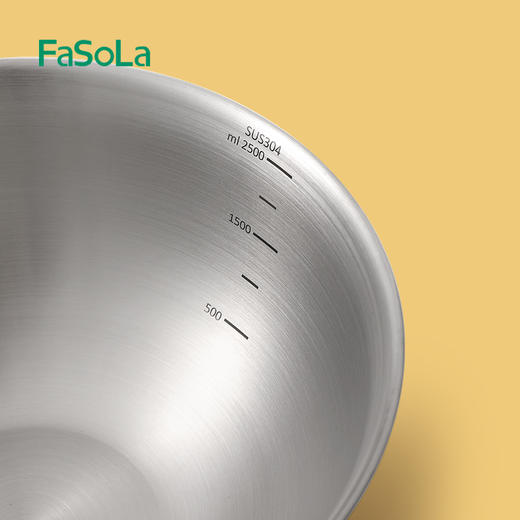 FaSoLa不锈钢盆套装304厨房家用打蛋和面盆洗菜盆沥水篮 商品图2
