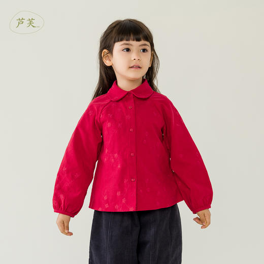 【马克珍妮 芦芙】秋装新款 刺绣小花灯芯绒衬衫221272 商品图0