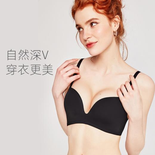 好奇蜜斯无痕内衣女小胸聚拢文胸套装上托防下垂薄款无钢圈胸罩 加奈儿 商品图2