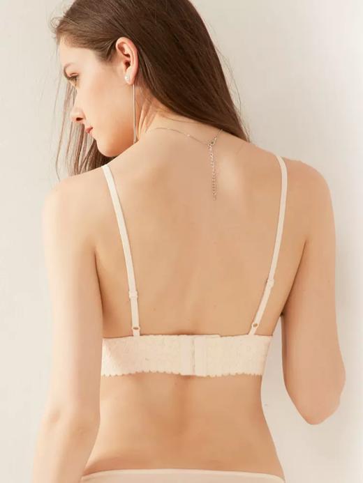 好奇蜜斯蕾丝法式内衣女无钢圈薄款大胸显小胸文胸bralette塞尔维亚 商品图1