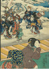 独角鹿西洋古董歌川国贞大判锦绘浮世绘版画三联幅雪月花之内雪 商品缩略图4