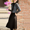时尚休闲舒适毛呢拼接连衣裙两件套HR-MLJL6912 商品缩略图3