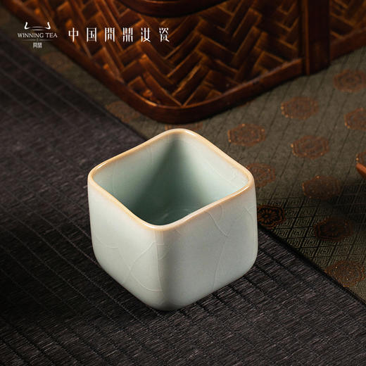 问鼎汝瓷 鼎峰系列 天青辛丑青方杯（缺货） 商品图2