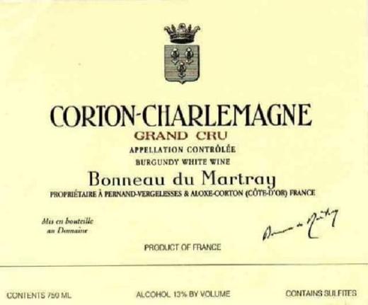 Bonneau du Martray Corton Charlemagne Grand Cru 马特莱酒庄（科尔登-查理曼特级园）白葡萄酒 商品图0