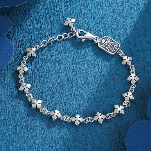 子佩集S925银【四叶莲】手链【YGSL004】仿古2212 商品图2