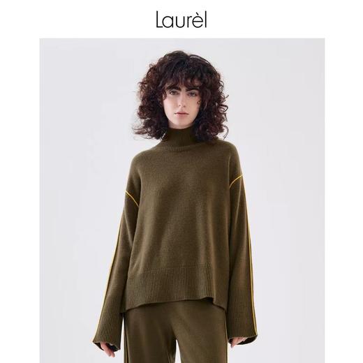 Laurel劳芮半高领拼色针织衫毛衣LWL334M02100 商品图0