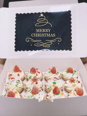 【圣诞节】 圣诞糖果草莓cupcake 12杯