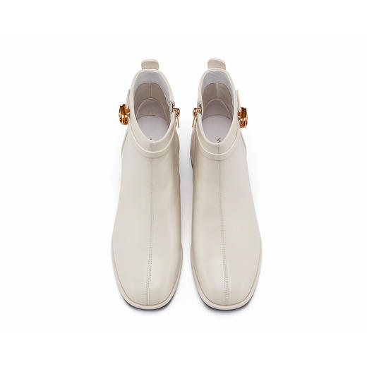 westory2022年秋冬新款软面真皮粗跟百搭显瘦舒适短靴时装靴女82411 商品图4