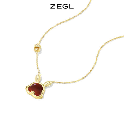 ZEGL设计师本命年系列发财兔红玛瑙项链女925纯银轻奢小众锁骨链 商品图7