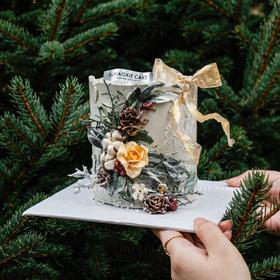 圣诞限定｜圣诞花环韩式裱花，草莓夹心，奶油霜抹面