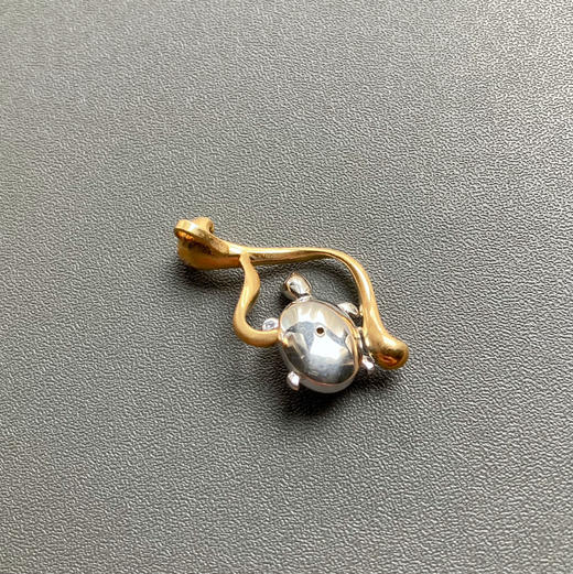 冰种阳绿翡翠蛋面艺术吊坠18k黄金钻石镶嵌 商品图4