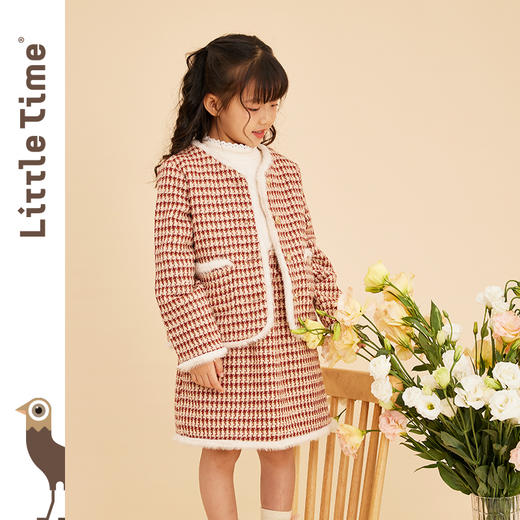 littletime女童小香风套装裙秋冬装2022新款时髦外套裙子两件套 商品图1