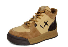 豪行2021年冬季21401521厚底加绒保暖时尚短靴真皮系带加厚女棉靴