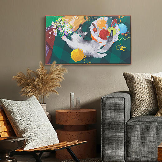 多喜爱高清数码布艺装饰画 萌宠系列猫狗大战之可爱猫咪 cs 商品图3