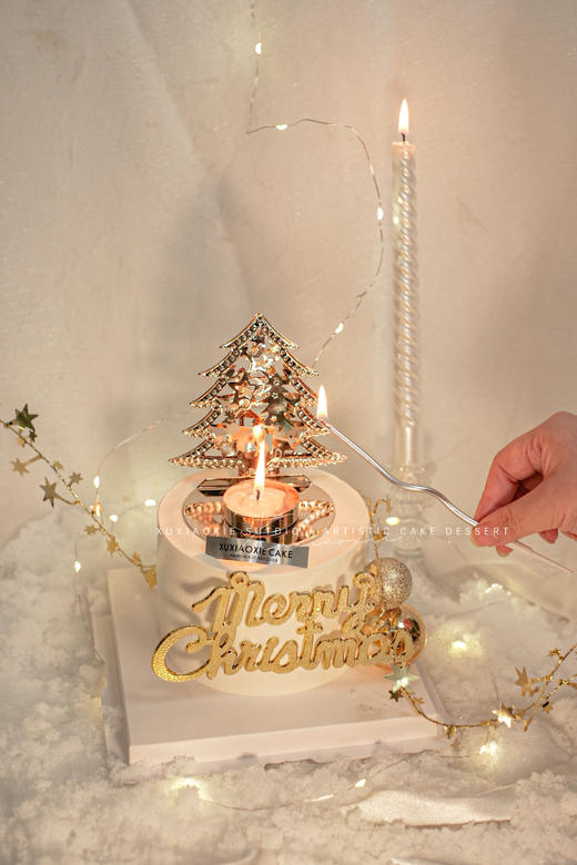 圣诞限定｜金色圣诞树蛋糕，草莓夹心，奶油抹面 商品图3