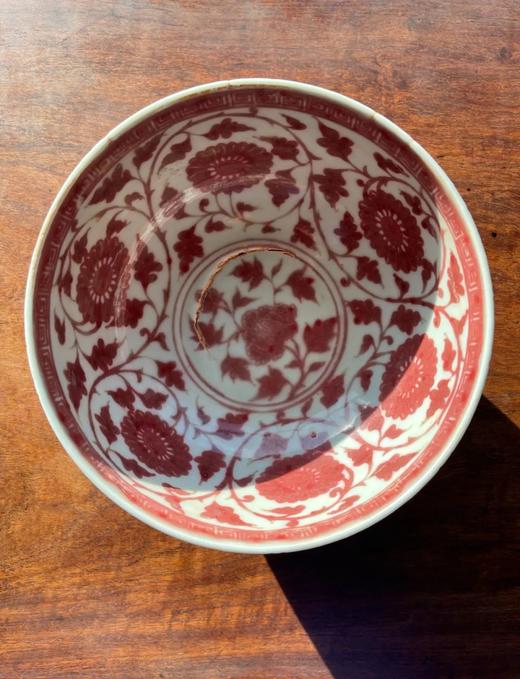 釉里红缠枝花卉纹大瓷碗，顺丰包邮 商品图11