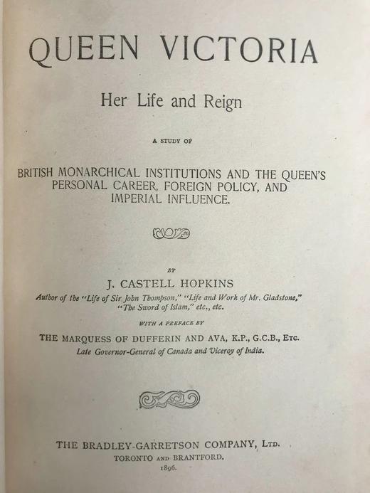 1896年 维多利亚女王：她的生平与统治 56幅插图 漆布精装16开 商品图2