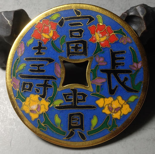 古泉书馆文创珐琅彩 富贵长寿 文房铜镇 F0001 商品图5