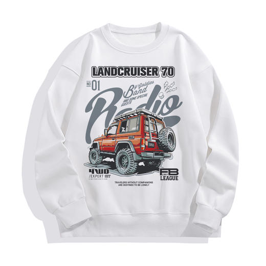 自由基地秋冬新款500G加厚落肩圆领卫衣丰田手绘风越野车图案印花 NMT-1938 商品图6