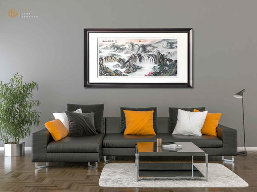 艷 湘绣  刺绣客厅 《沙发背景墙系列1.3m》 新中式挂画 商品图4