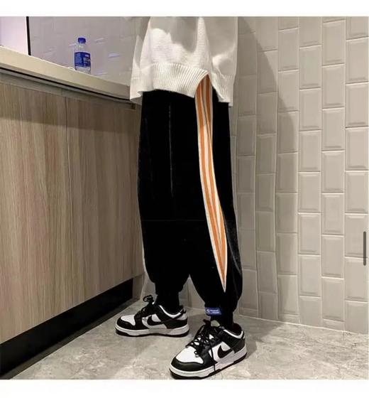 3.16 N3-3侧面条纹情侣款加绒休闲裤 KR7484 商品图7