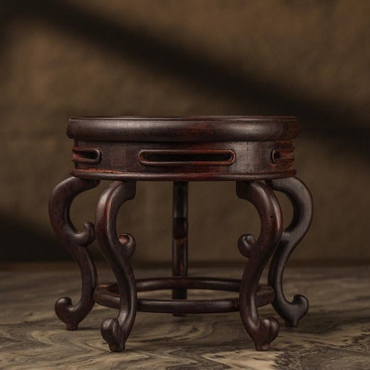 红木三弯腿五足花几摆件 商品图0