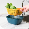 【买一次就够了】双层沥水篮六件套塑料洗菜篮洗菜盆家用厨房洗菜框洗水果蓝 商品缩略图4