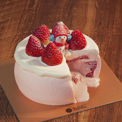 【小红帽·爆爆莓蛋糕】小巧红粉佳人 草莓果粒流心  红丝绒细腻 入口即化 商品图3