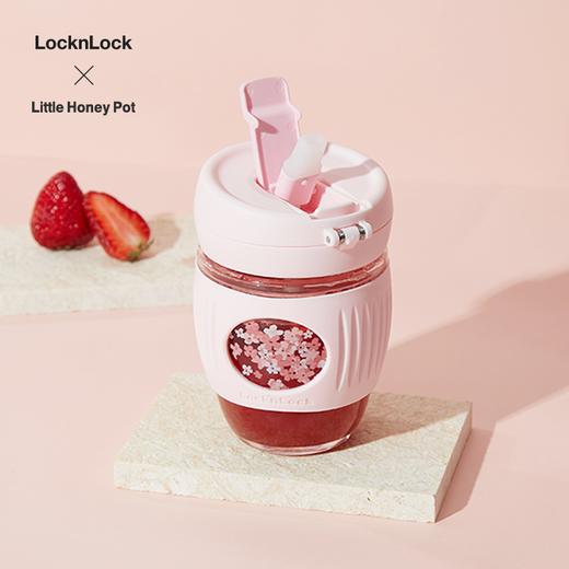 龚俊同款乐扣乐扣小蜜罐玻璃水杯带吸管女生咖啡牛奶杯子简约情侣 商品图2