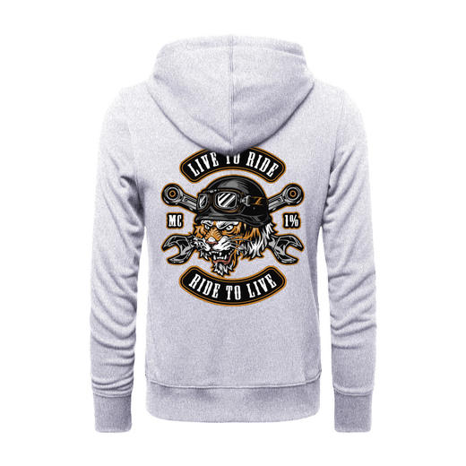 自由基地秋冬新款机车风虎头设计元素带帽拉链卫衣毛圈开衫男女款 NMT-1936 商品图5