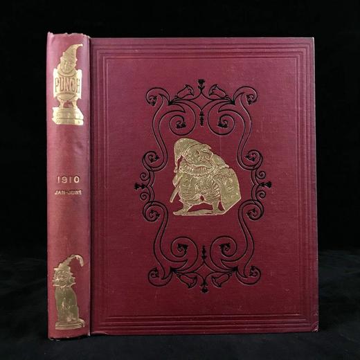 1910年1-6月 英国讽刺漫画杂志《笨拙》数百幅插图 漆布精装16开 商品图0