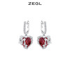 ZEGL设计师微醺玫瑰系列红色爱心耳环女小众耳钉耳扣秋冬新年耳饰 商品缩略图0
