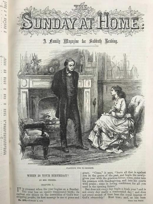 1875年 居家礼拜日杂志 数百幅插图（含多幅彩色） 漆布精装16开 商品图6