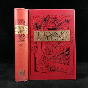 1898年 居家礼拜日杂志 数百幅插图（含多幅彩色） 漆布精装16开
