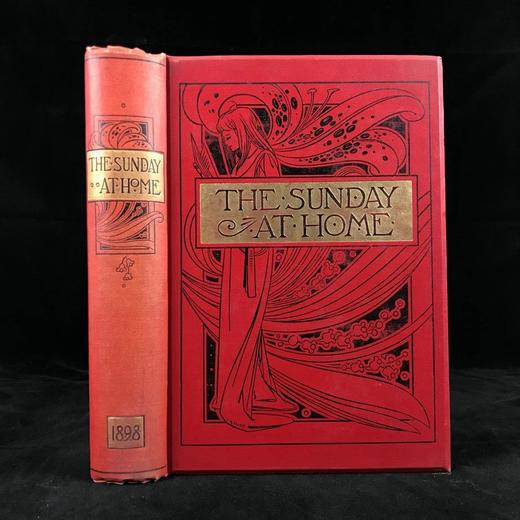 1898年 居家礼拜日杂志 数百幅插图（含多幅彩色） 漆布精装16开 商品图0