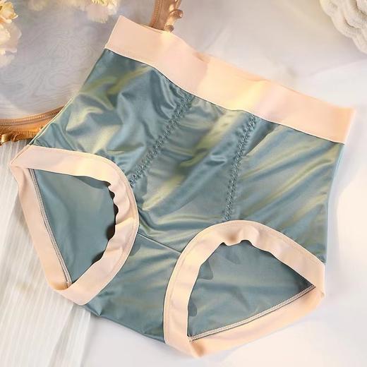 高腰高端绸缎桑蚕丝抗菌内裤768#（杏色-木绿-浅灰-黑色4条装） 商品图8