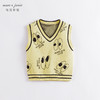 马克珍妮春装新款 男童趣味提花V领针织衫 儿童马甲230127 商品缩略图2