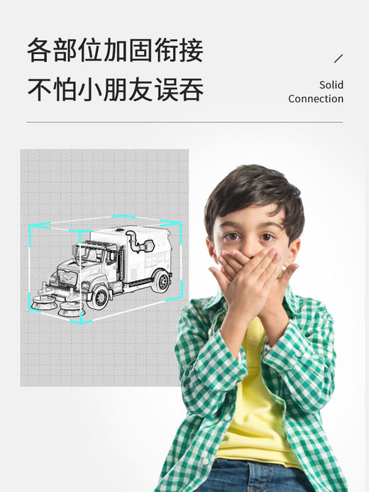 Driven道路清洁车儿童仿真工程车模型宝宝玩具声光垃圾回收清扫地-【玩具】 商品图6