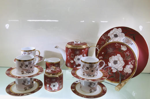 5F隆昌瓷器红色下午茶茶具 商品图0