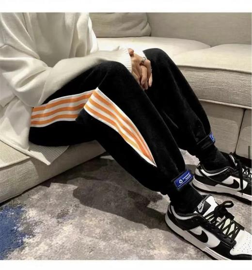 3.16 N3-3侧面条纹情侣款加绒休闲裤 KR7484 商品图8