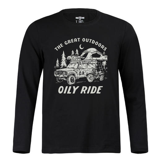 自由基地秋冬新款露营风设计户外休闲长袖T恤团队个性定制系列装 NMT-1962 商品图1