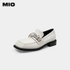 MIO米奥春季方头豆豆鞋复古单鞋英伦风一脚蹬乐福鞋M231530102 商品缩略图0