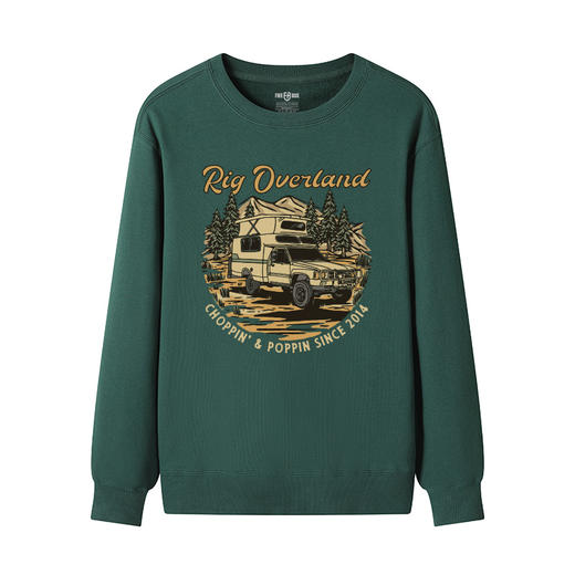 自由基地2022新款越野露营风印花潮流卫衣男女通勤毛圈圆领打底衫 NMT-1928 商品图6