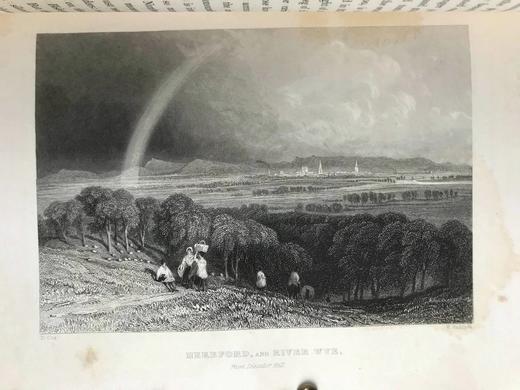 约19世纪后期 南威尔士的漫步与旅行 48幅精美版画插图 全真皮精装16开 商品图10