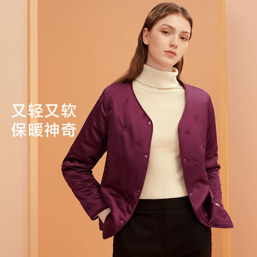 金三塔桑蚕丝填充 又轻又暖真丝保暖长袖棉袄女 厚款丝绵棉衣外套 （限价款）  NSFAD733 商品图2