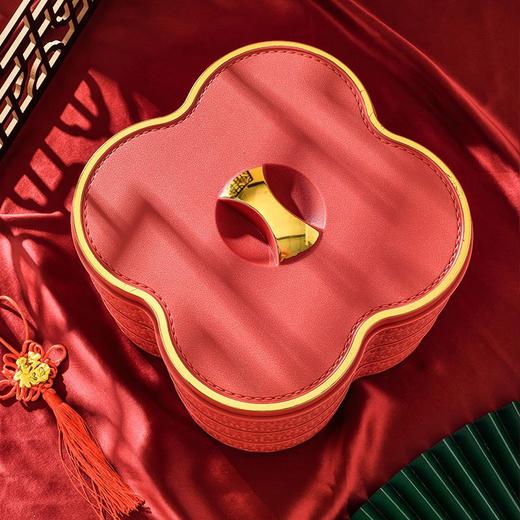 【轻奢烫金❗️国潮喜庆多层果盘】新年高颜值仿皮质感糖果盒❗️马年新居乔迁之喜装饰，家用客厅创意摆件，茶几坚果糖果分格带盖盘子瓜子盘伴手礼新年礼盒年货礼盒 商品图0