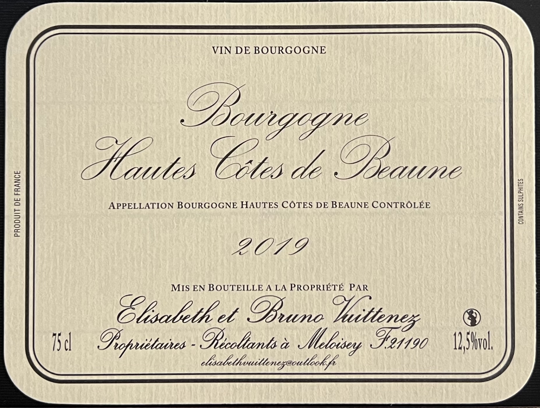 布鲁诺维特内上博恩丘干红2019