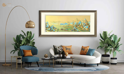 艷 湘绣  刺绣客厅 《沙发背景墙系列1.6m-1.8m》 新中式挂画 商品图6